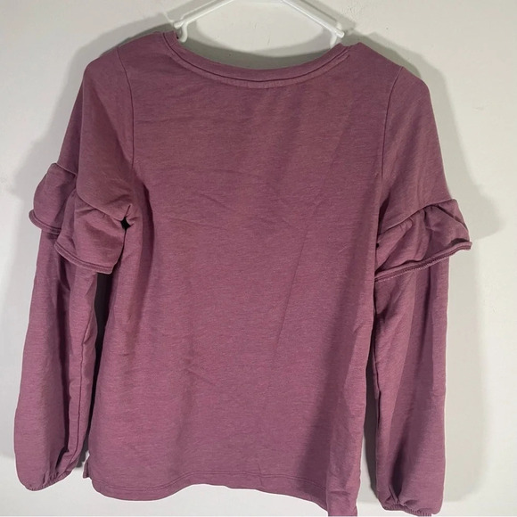 Old Navy Women’s Mauve Ruffle Sleeve Crewneck Sweater Size Small - Picture 8 of 8